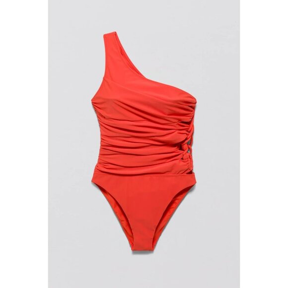 JONATHAN SIMKHAI Huntley One Piece Swimsuit in Flame Medium Womens Swimsuit - Picture 7 of 9